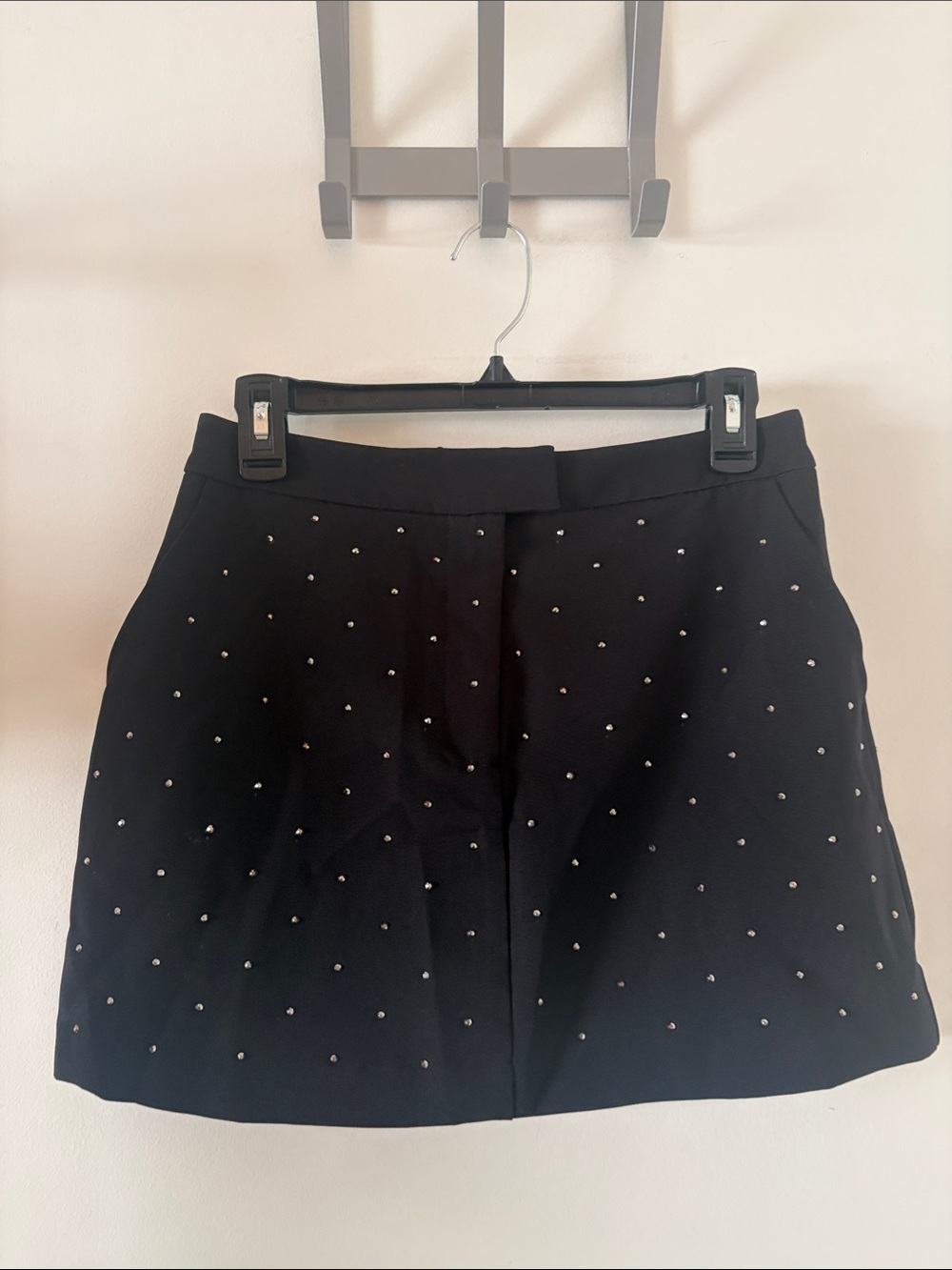 ASOS Petite Black Mini Skirt with Silver Studs